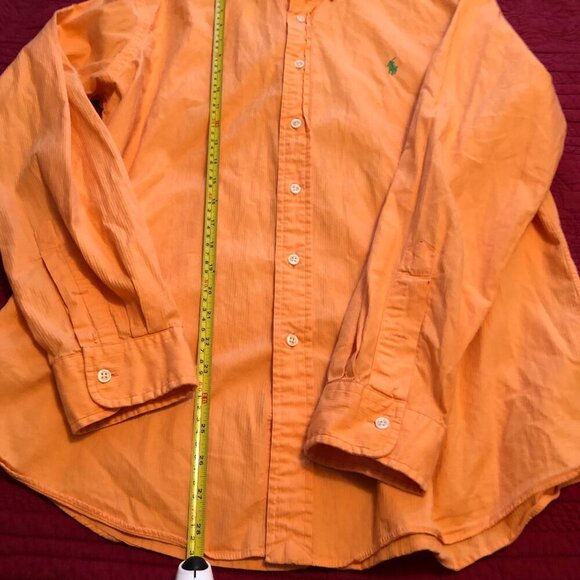Ralph Lauren Custom Men's Polo Fit button up shirt, Size Large, Color Orange - Picture 9 of 11